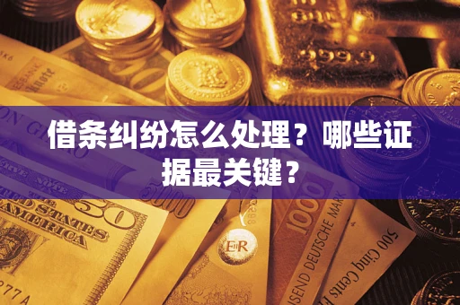 武汉借条纠纷怎么处理？哪些证据最关键？