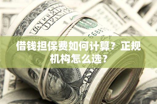 武汉借钱担保费如何计算？正规机构怎么选？
