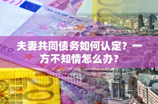 武汉夫妻共同债务如何认定？一方不知情怎么办？