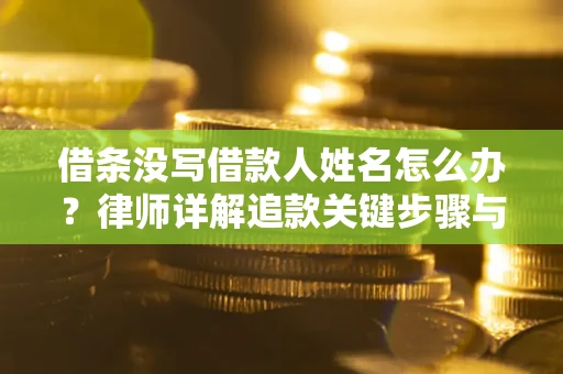 武汉借条没写借款人姓名怎么办？律师详解追款关键步骤与证据链构建