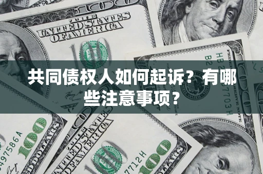 武汉共同债权人如何起诉？有哪些注意事项？