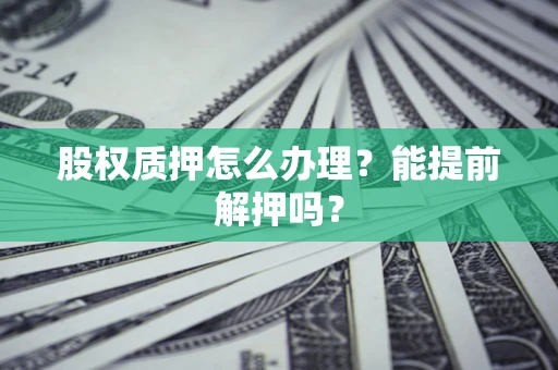 武汉股权质押怎么办理？能提前解押吗？